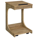 Ralston C-Shaped Lift-Top Sofa Side Table With Casters Mango