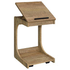 Home & Sleep Outlet - Ralston C-Shaped Lift-Top Sofa Side Table With Casters Mango