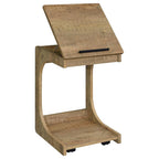 Home & Sleep Outlet - Ralston C-Shaped Lift-Top Sofa Side Table With Casters Mango