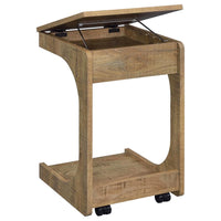 Ralston C-Shaped Lift-Top Sofa Side Table With Casters Mango