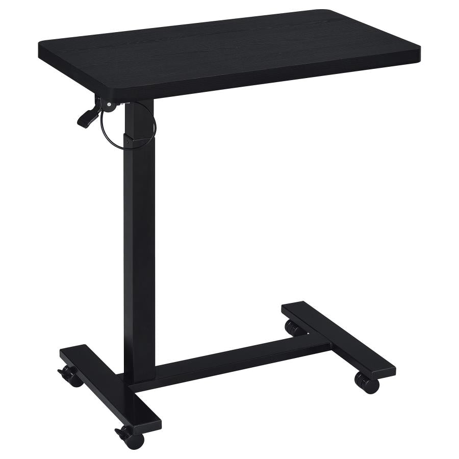 Home & Sleep Outlet - Westpark Pneumatic Adjustable C-Shape Side Table with Casters Black