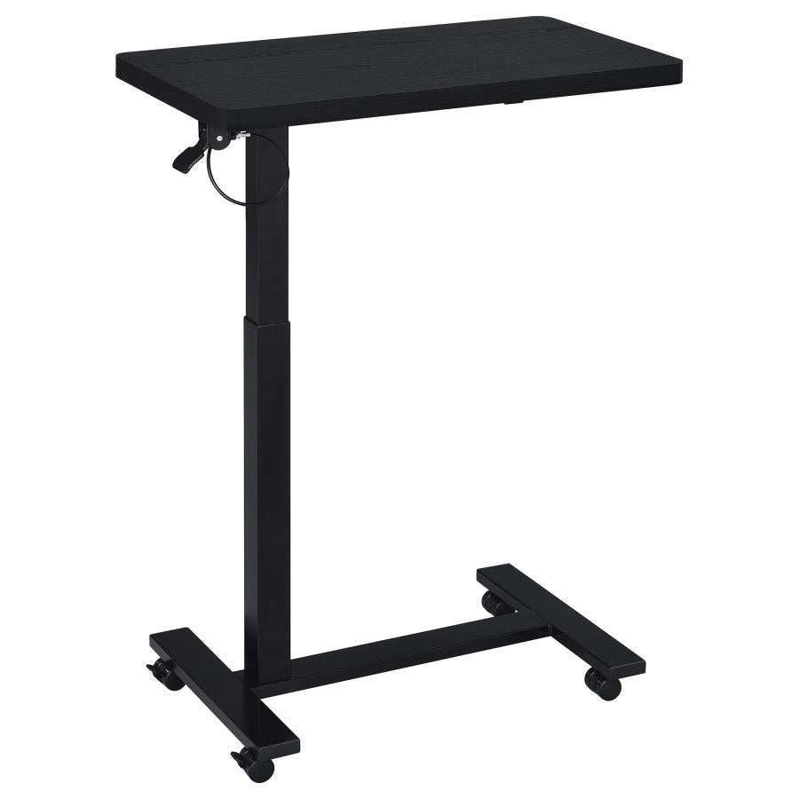 Home & Sleep Outlet - Westpark Pneumatic Adjustable C-Shape Side Table with Casters Black