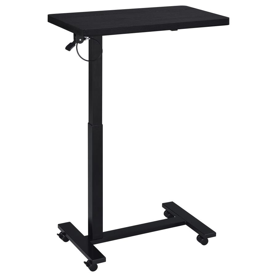 Home & Sleep Outlet - Westpark Pneumatic Adjustable C-Shape Side Table with Casters Black
