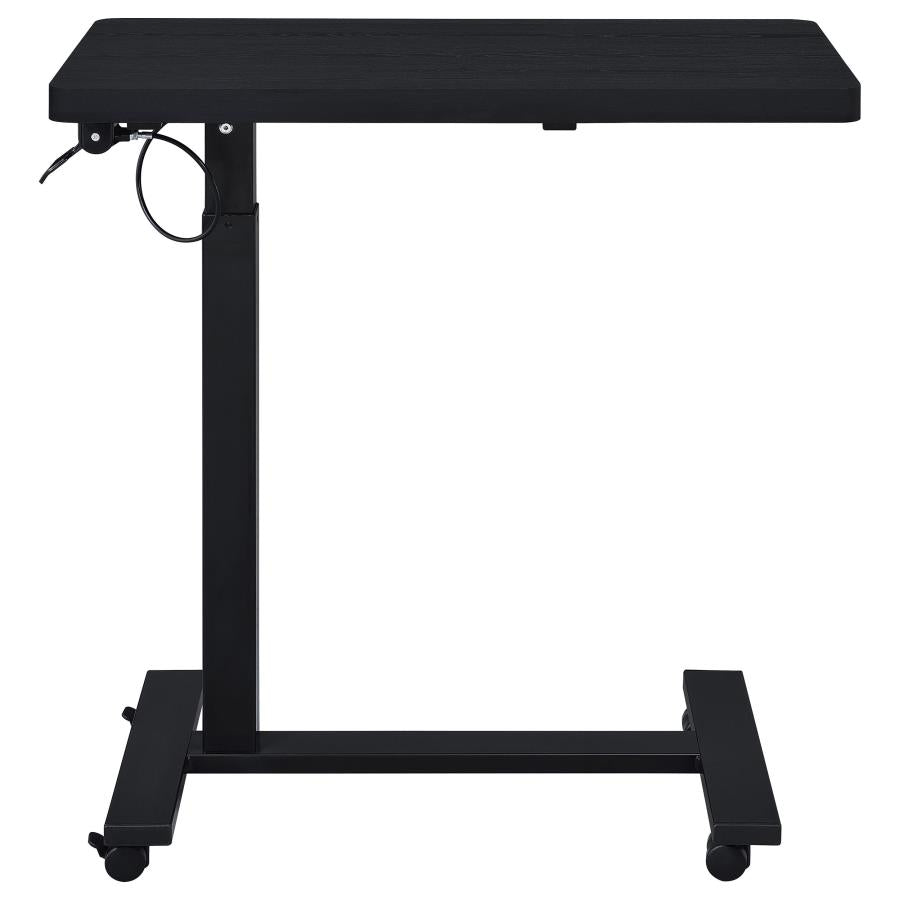 Home & Sleep Outlet - Westpark Pneumatic Adjustable C-Shape Side Table with Casters Black