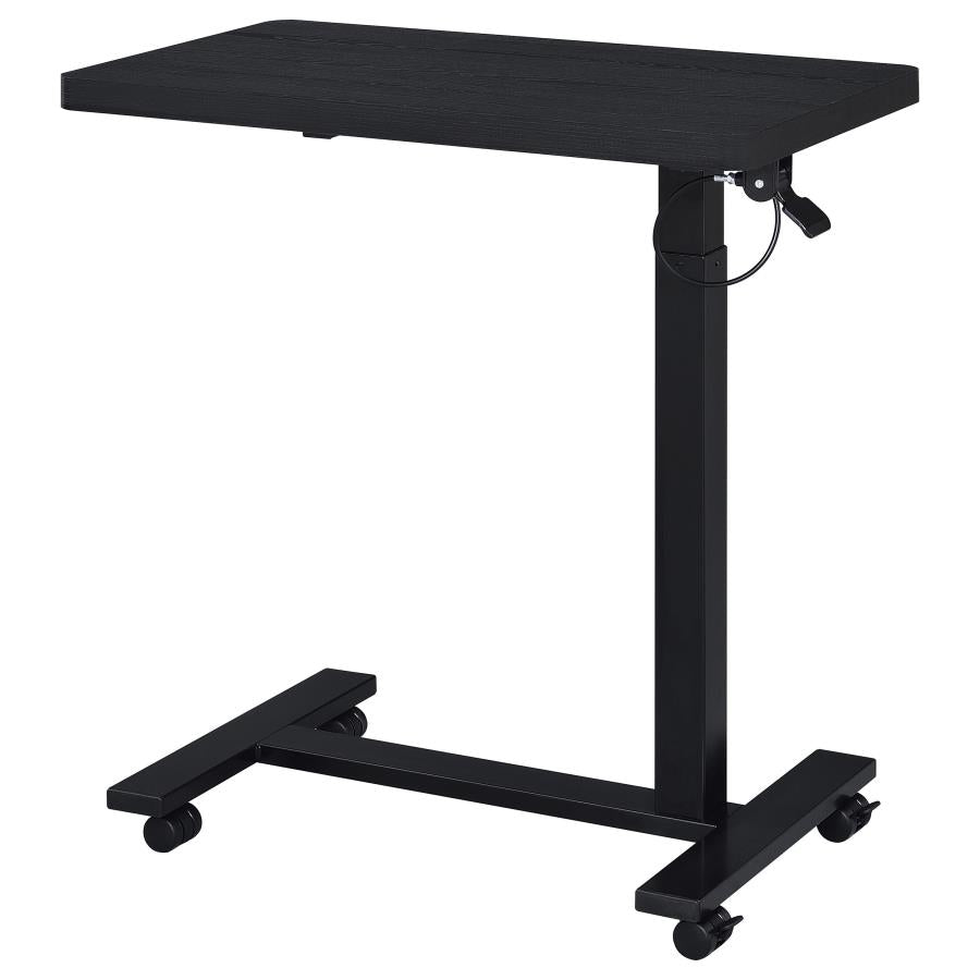 Home & Sleep Outlet - Westpark Pneumatic Adjustable C-Shape Side Table with Casters Black