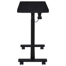 Westpark Pneumatic Adjustable C-Shape Side Table with Casters Black