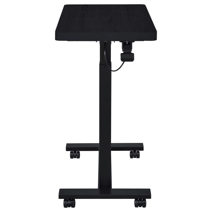 Home & Sleep Outlet - Westpark Pneumatic Adjustable C-Shape Side Table with Casters Black