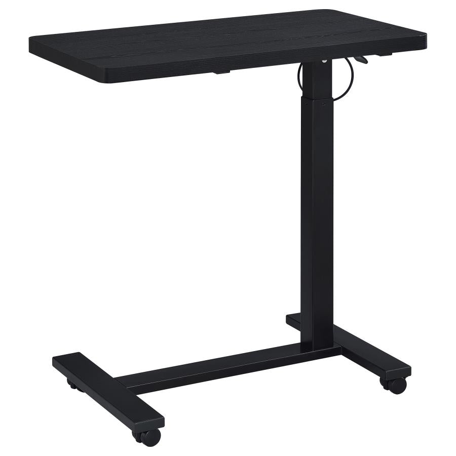 Home & Sleep Outlet - Westpark Pneumatic Adjustable C-Shape Side Table with Casters Black