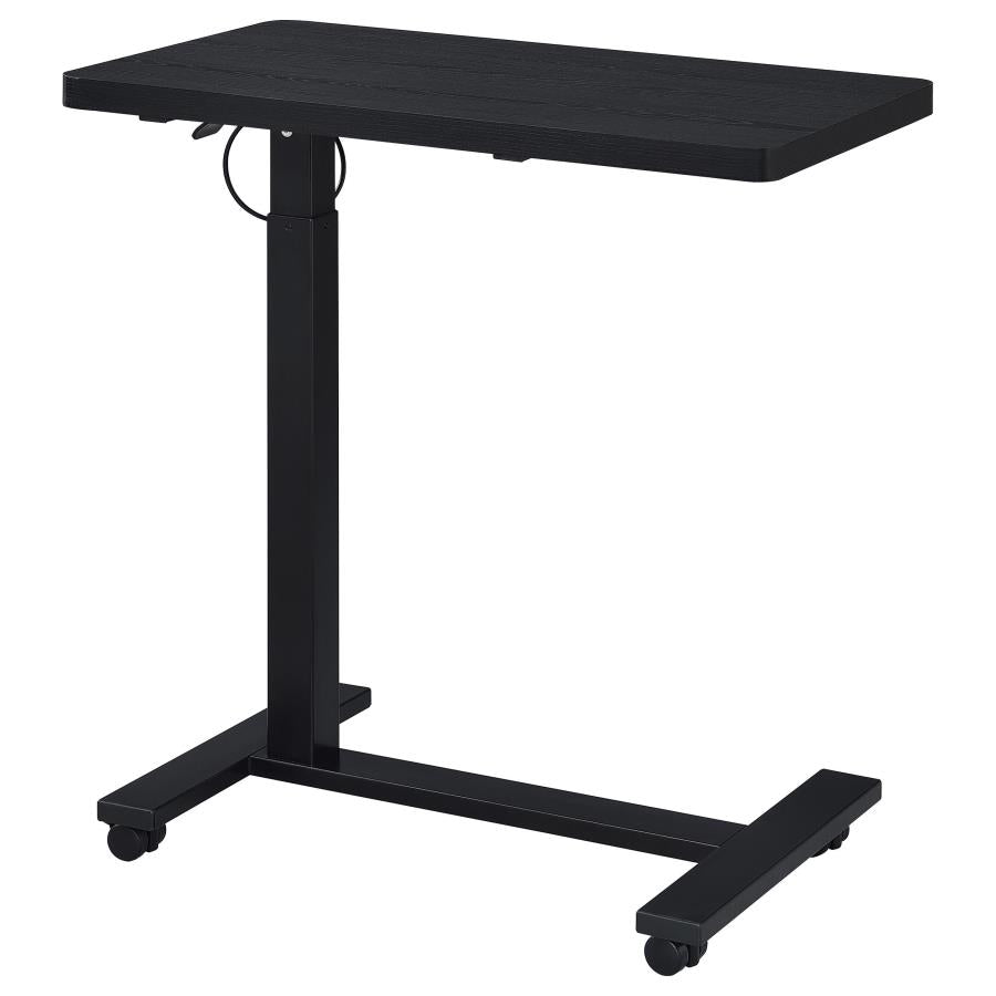 Home & Sleep Outlet - Westpark Pneumatic Adjustable C-Shape Side Table with Casters Black