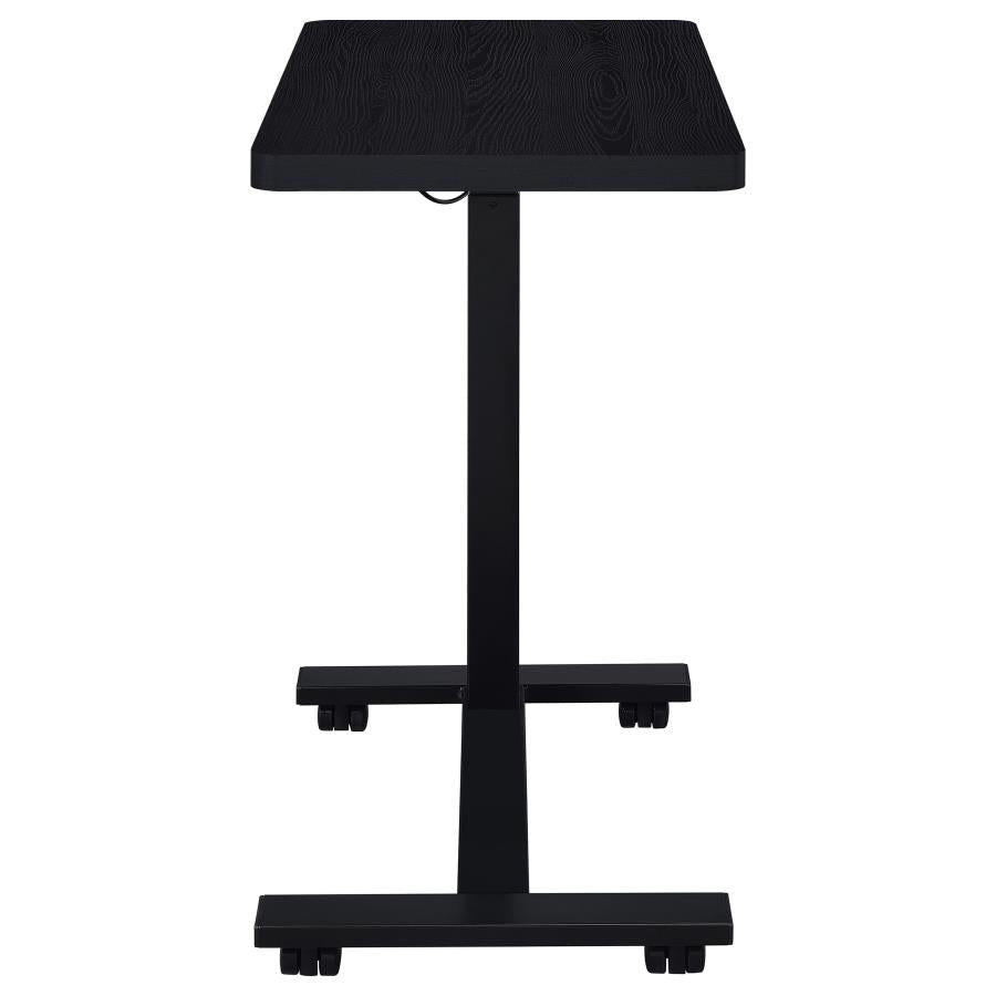 Home & Sleep Outlet - Westpark Pneumatic Adjustable C-Shape Side Table with Casters Black
