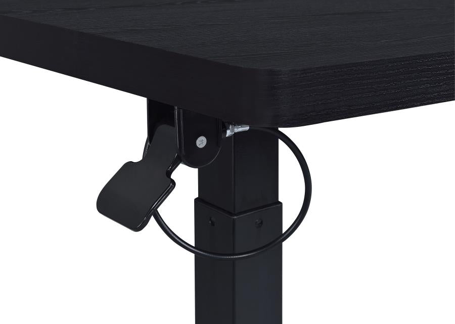 Home & Sleep Outlet - Westpark Pneumatic Adjustable C-Shape Side Table with Casters Black