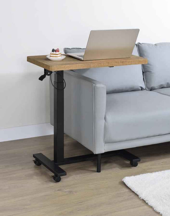 Westpark Pneumatic Adjustable C-Shape Side Table with Casters Mango