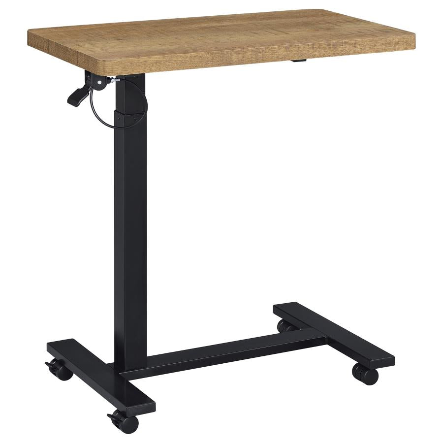 Home & Sleep Outlet - Westpark Pneumatic Adjustable C-Shape Side Table with Casters Mango