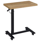 Home & Sleep Outlet - Westpark Pneumatic Adjustable C-Shape Side Table with Casters Mango