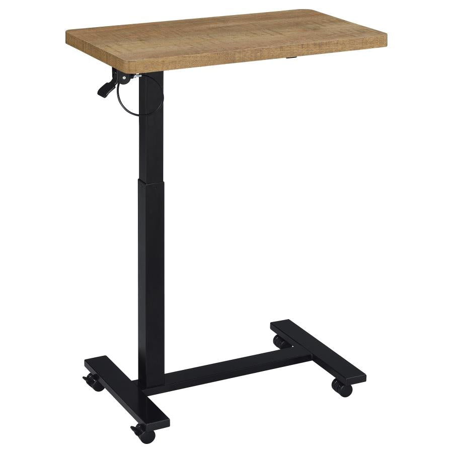 Home & Sleep Outlet - Westpark Pneumatic Adjustable C-Shape Side Table with Casters Mango