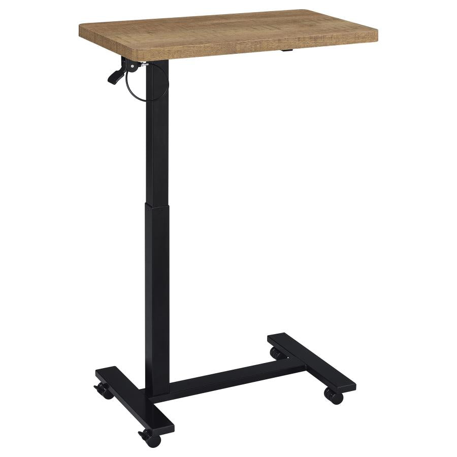 Home & Sleep Outlet - Westpark Pneumatic Adjustable C-Shape Side Table with Casters Mango