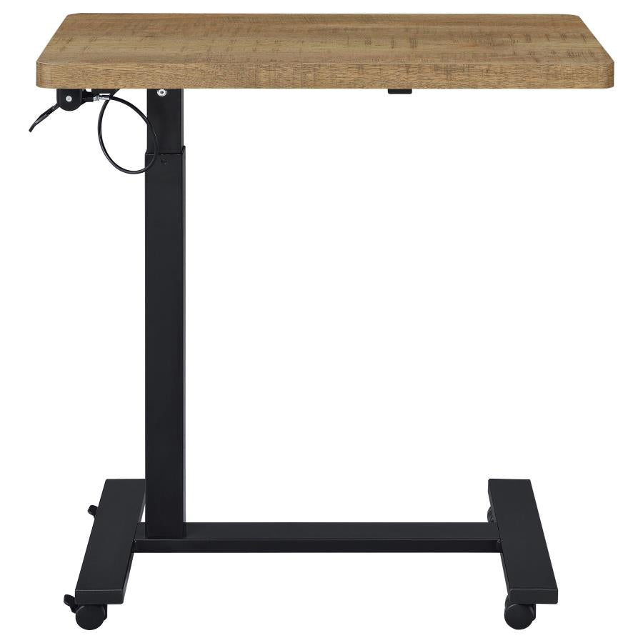 Home & Sleep Outlet - Westpark Pneumatic Adjustable C-Shape Side Table with Casters Mango