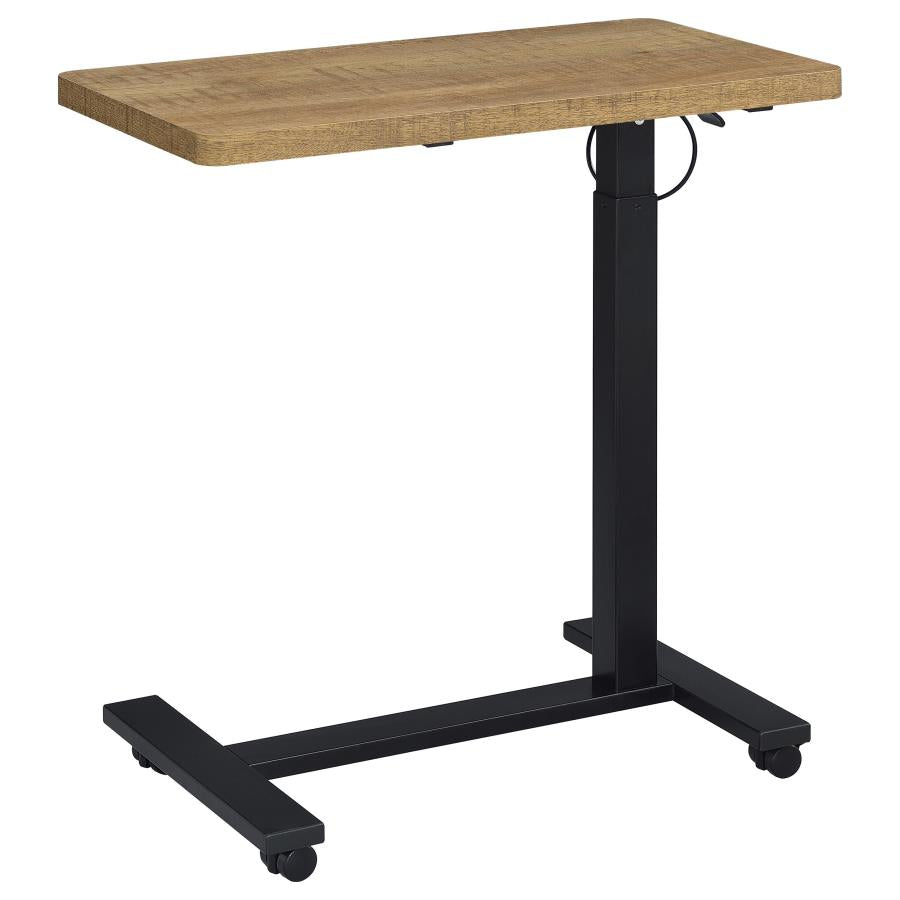 Home & Sleep Outlet - Westpark Pneumatic Adjustable C-Shape Side Table with Casters Mango
