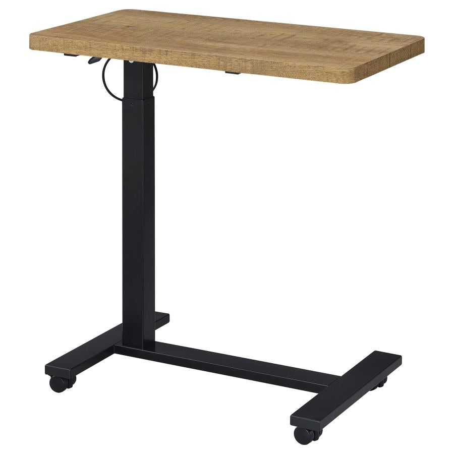 Home & Sleep Outlet - Westpark Pneumatic Adjustable C-Shape Side Table with Casters Mango