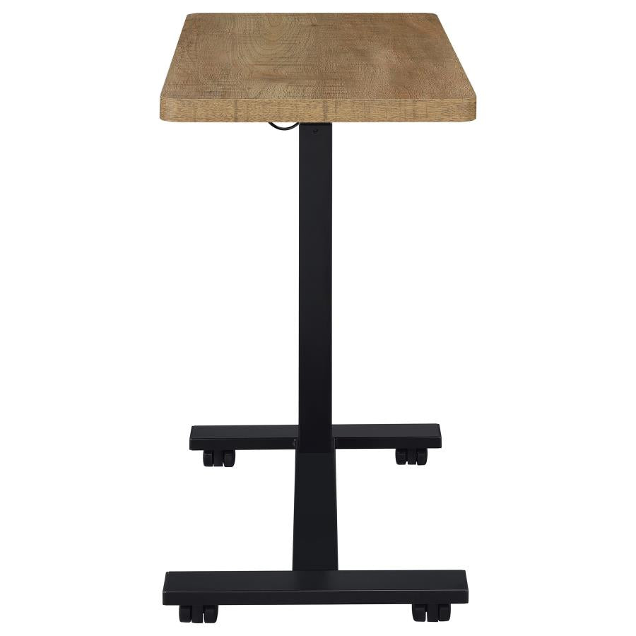 Home & Sleep Outlet - Westpark Pneumatic Adjustable C-Shape Side Table with Casters Mango