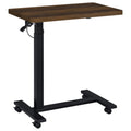 Home & Sleep Outlet - Westpark Pneumatic Adjustable C-Shape Side Table with Casters Dark Pine