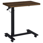 Home & Sleep Outlet - Westpark Pneumatic Adjustable C-Shape Side Table with Casters Dark Pine
