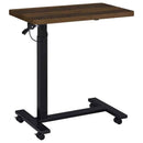 Westpark Pneumatic Adjustable C-Shape Side Table with Casters Dark Pine