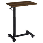 Home & Sleep Outlet - Westpark Pneumatic Adjustable C-Shape Side Table with Casters Dark Pine