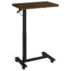 Home & Sleep Outlet - Westpark Pneumatic Adjustable C-Shape Side Table with Casters Dark Pine