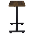 Westpark Pneumatic Adjustable C-Shape Side Table with Casters Dark Pine