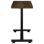 Home & Sleep Outlet - Westpark Pneumatic Adjustable C-Shape Side Table with Casters Dark Pine