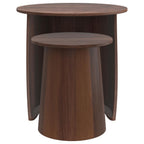 Home & Sleep Outlet - Yency 2-piece Round Mango Wood Nesting Table Set Dark Brown Mango