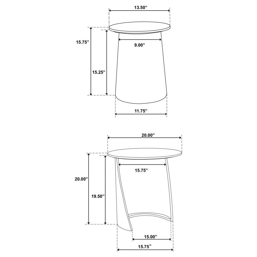 Home & Sleep Outlet - Yency 2-piece Round Mango Wood Nesting Table Set Dark Brown Mango