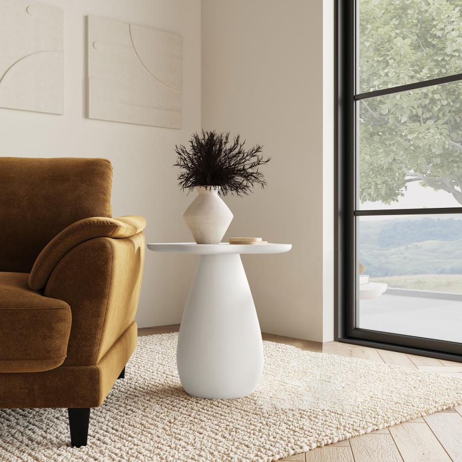 Home & Sleep Outlet - Perth 20-inch Side Table with Cloud-Shaped Top Off White