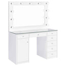 Acena 7-drawer Vanity Set with Lighting White High Gloss