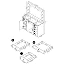 Acena 7-drawer Vanity Set with Lighting Grey High Gloss