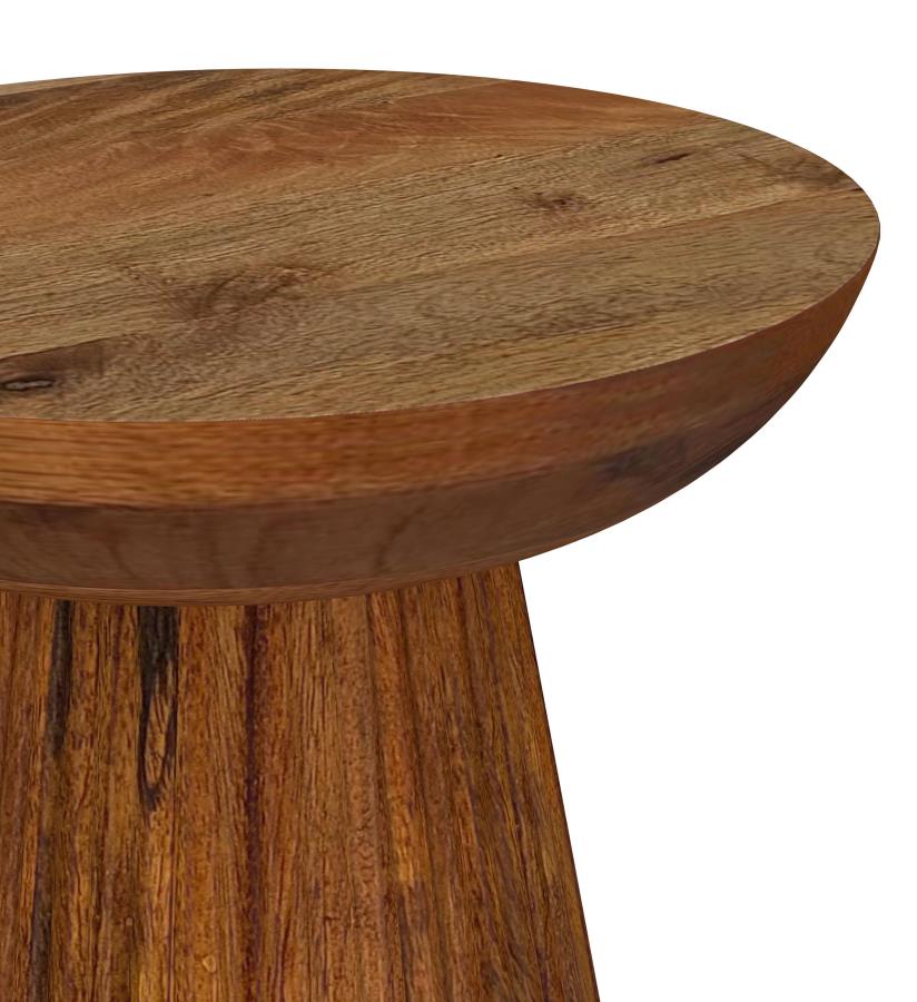 Home & Sleep Outlet - Aureo Round Solid Wood Accent Side Table Wild Honey