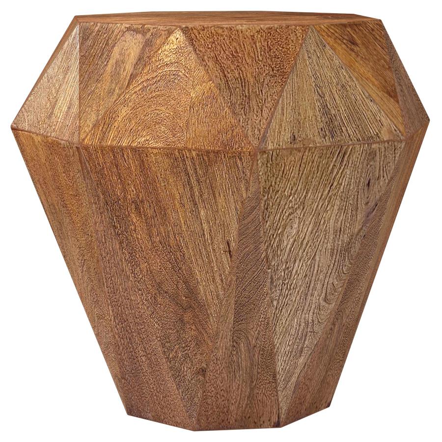 Home & Sleep Outlet - Jacinto Octagonal Solid Mango Wood Side Table Natural Brown