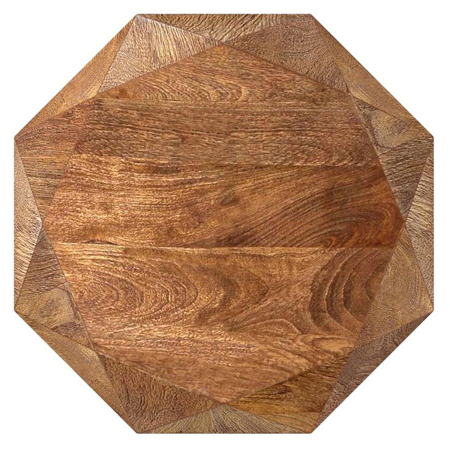 Home & Sleep Outlet - Jacinto Octagonal Solid Mango Wood Side Table Natural Brown