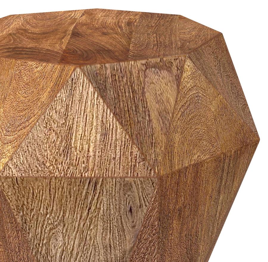Home & Sleep Outlet - Jacinto Octagonal Solid Mango Wood Side Table Natural Brown
