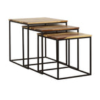 Home & Sleep Outlet - Belcourt 3-piece Square Nesting Tables Natural and Black