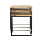 Home & Sleep Outlet - Belcourt 3-piece Square Nesting Tables Natural and Black