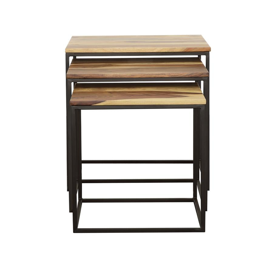 Home & Sleep Outlet - Belcourt 3-piece Square Nesting Tables Natural and Black