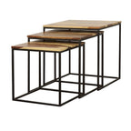 Home & Sleep Outlet - Belcourt 3-piece Square Nesting Tables Natural and Black