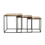 Home & Sleep Outlet - Belcourt 3-piece Square Nesting Tables Natural and Black