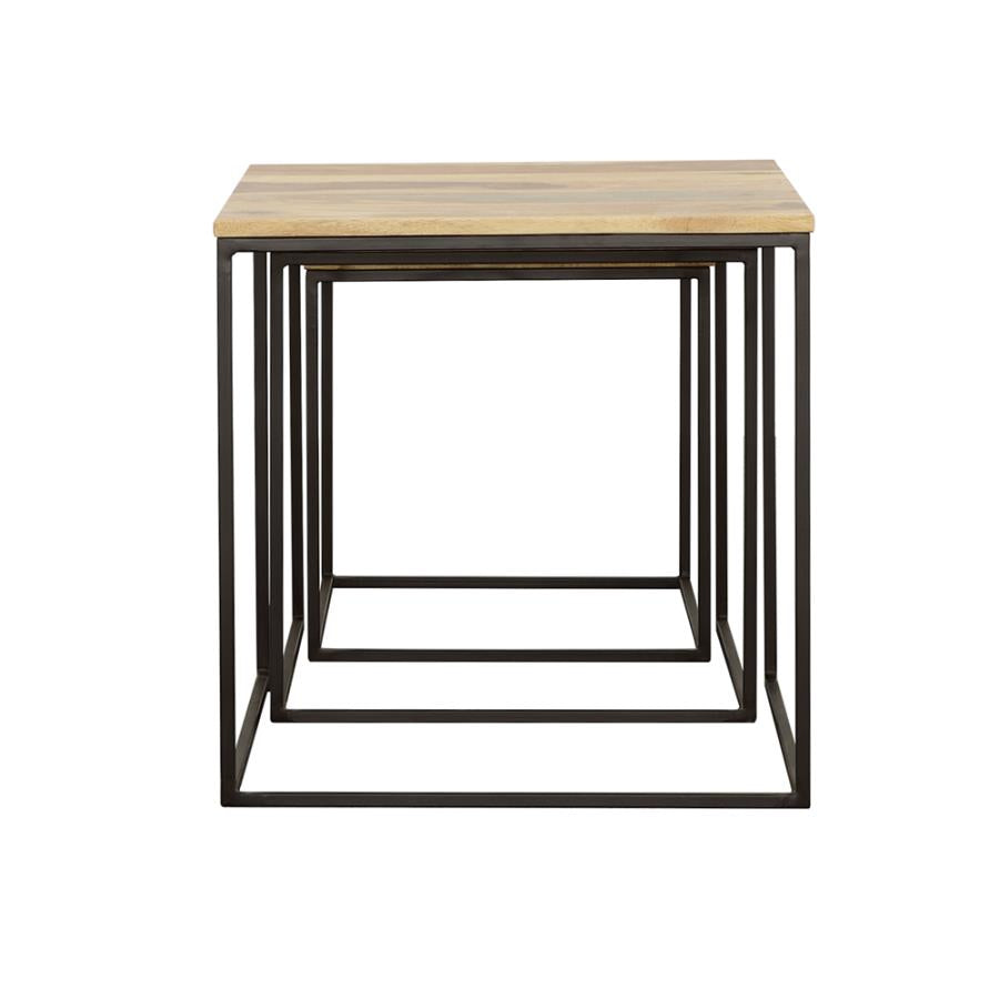 Home & Sleep Outlet - Belcourt 3-piece Square Nesting Tables Natural and Black
