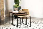 Home & Sleep Outlet - Belcourt 3-piece Square Nesting Tables Natural and Black