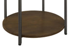 Home & Sleep Outlet - Noemie Round Marble Top Accent Side Table White and Gunmetal