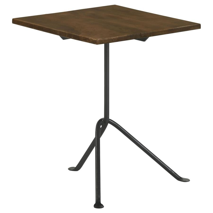 Home & Sleep Outlet - Heitor Square Wood Top Accent Side Table Dark Brown