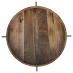Home & Sleep Outlet - Adhvik Round End Side Table Marble Shelf Natural and Black
